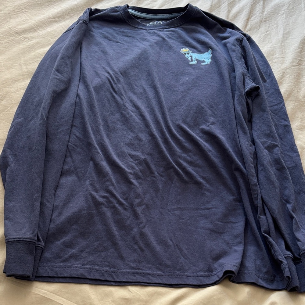 GOAT Usa Navy Long Sleeve Shirt with Embroidered Goat